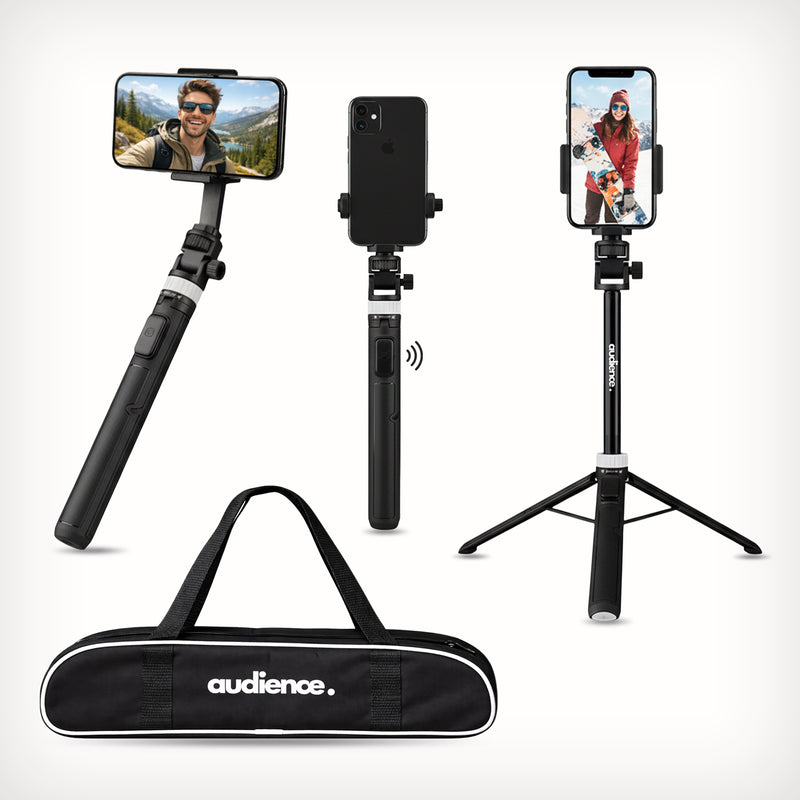 Audience Mobile Tripod and Selfie Stick with Bluetooth Remote and Travel Bag for Mobile Content Creators