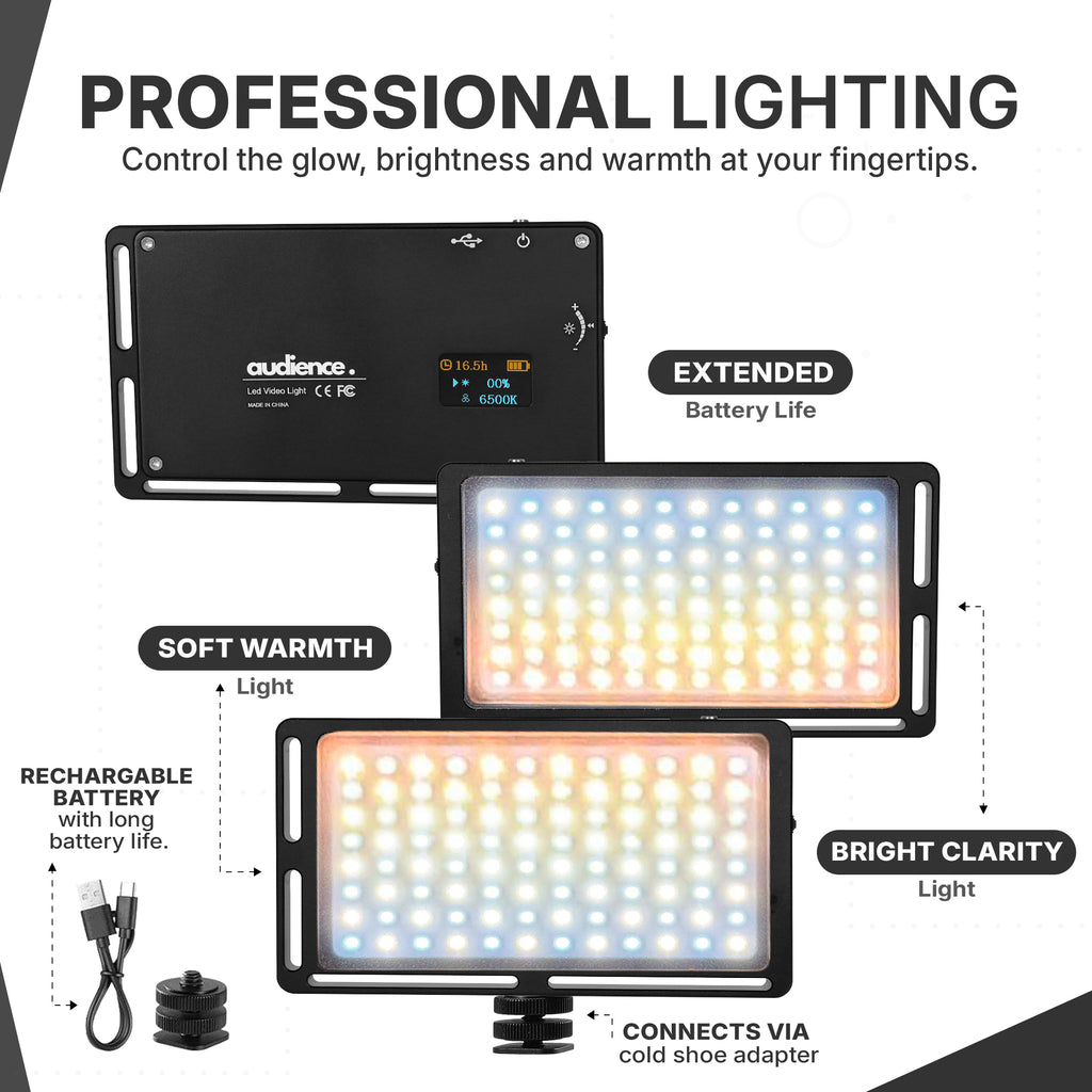 Audience LED Studio Light for Photo and Video Content Creators