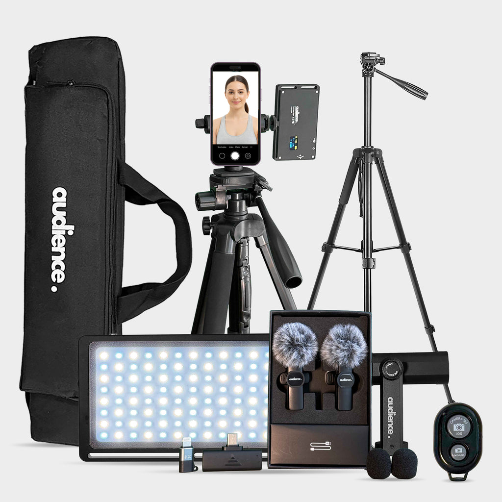 Audience Professional Mobile Creator Kit - 72" Tripod, LED Light, Dual Lavalier Microphones, & Travel Case